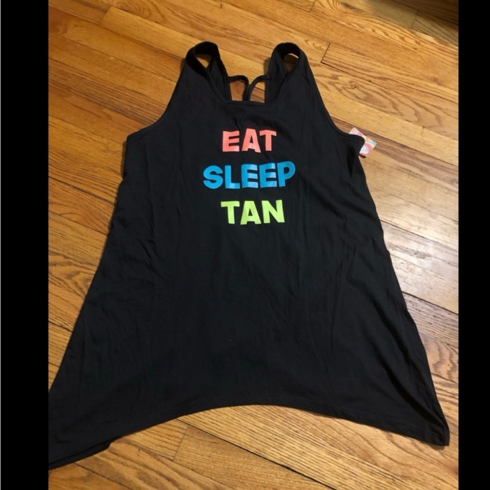 Black Tank Top with Colorful Text